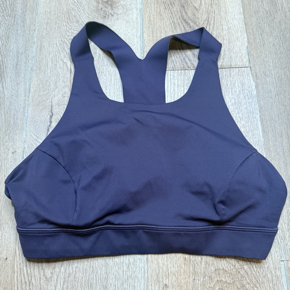 Lululemon SE Nulux High Neck Plum Purple Sports Bra Size 12